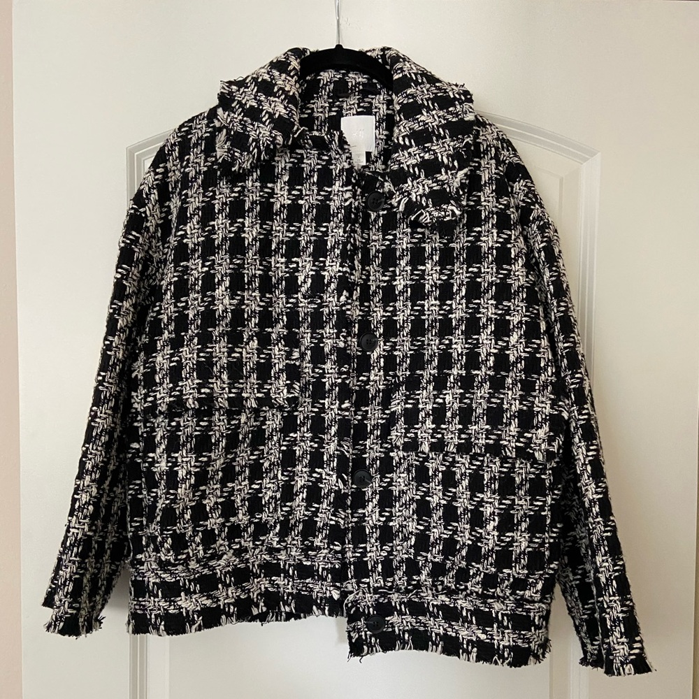 Tweed jacket, black and white